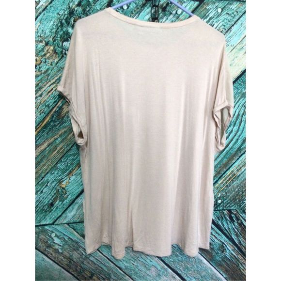 APT.9 Cap Sleeve Top Sequin Accents Beige Size XXL - Picture 4 of 13